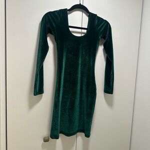 Green velvet dress